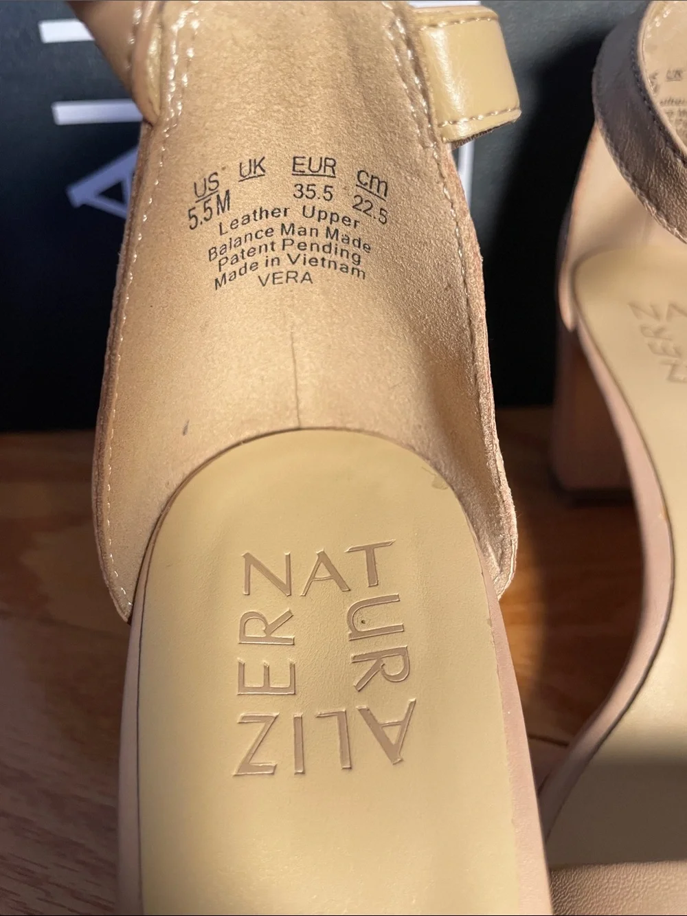 Naturalizer Vera Sandal Heel in Creme Brulee Leather, Women’s 5.5 - Picture 5 of 7